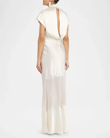 Saloni Fabienne Silk Long Dress | Thumbnail 3
