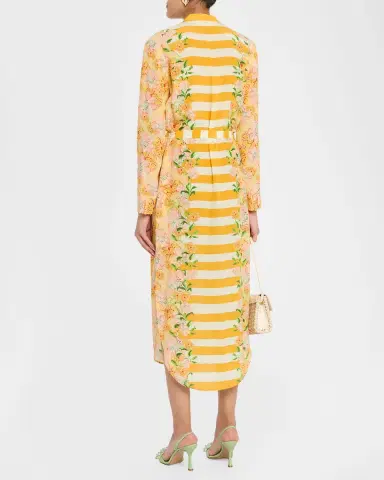 Saloni Molly Printed Long-Sleeve Dress | Thumbnail 3 Saloni Molly Printed Long-Sleeve Dress | Thumbnail 3