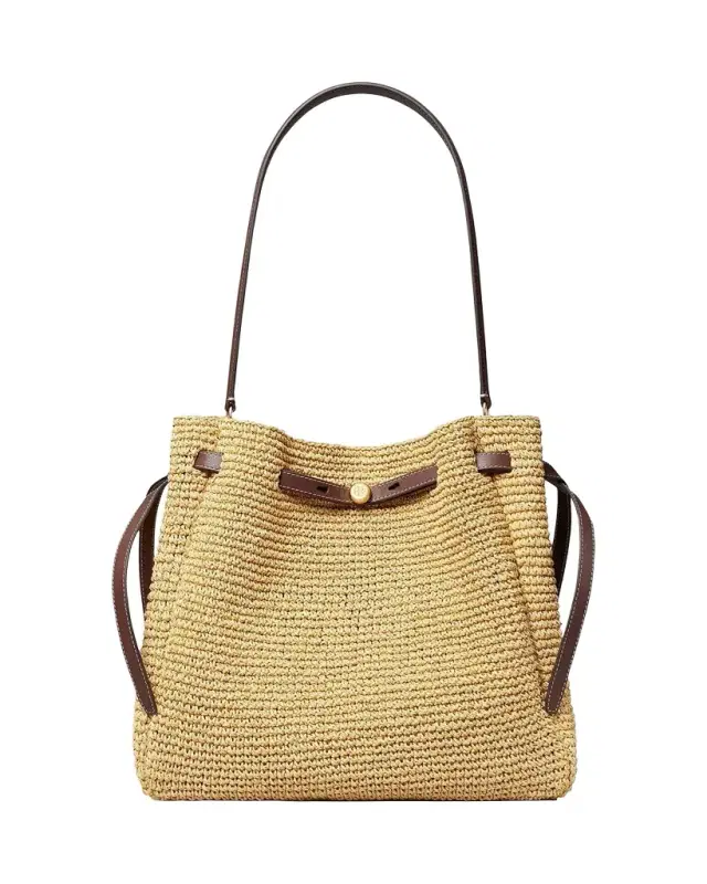 Tory Burch Romy Large Paper Raffia Bucket Bag