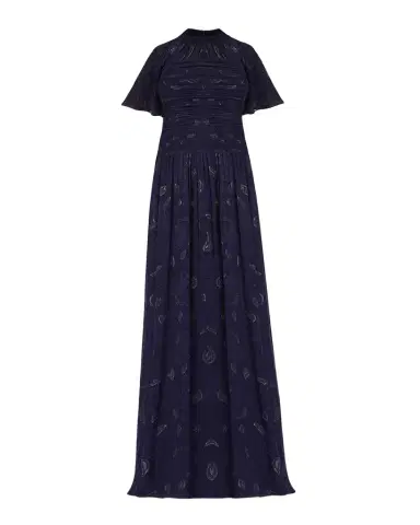 Shoshanna Serafina Flutter-Sleeve Floral Burnout Gown | Thumbnail 1 Shoshanna Serafina Flutter-Sleeve Floral Burnout Gown | Thumbnail 1