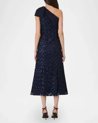 Shoshanna Selina One-Shoulder Sequin Midi Dress | Thumbnail 3 Shoshanna Selina One-Shoulder Sequin Midi Dress | Thumbnail 3