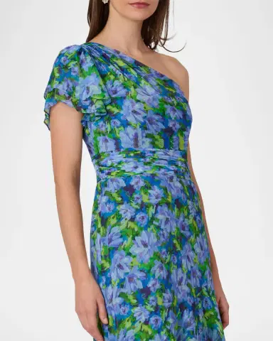 Shoshanna Melody One-Shoulder Floral Tiered Maxi Dress | Thumbnail 4 Shoshanna Melody One-Shoulder Floral Tiered Maxi Dress | Thumbnail 4