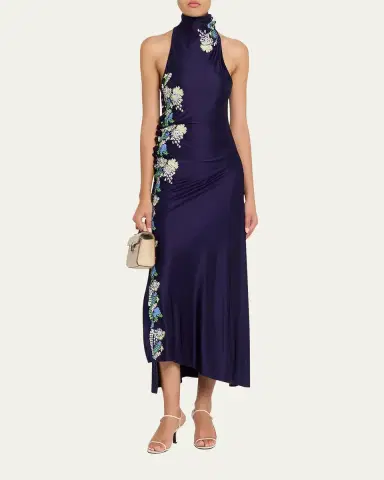 Rabanne Long-Sleeve Stretch Lace Jersey Maxi Dress | Thumbnail 2 Rabanne Long-Sleeve Stretch Lace Jersey Maxi Dress | Thumbnail 2