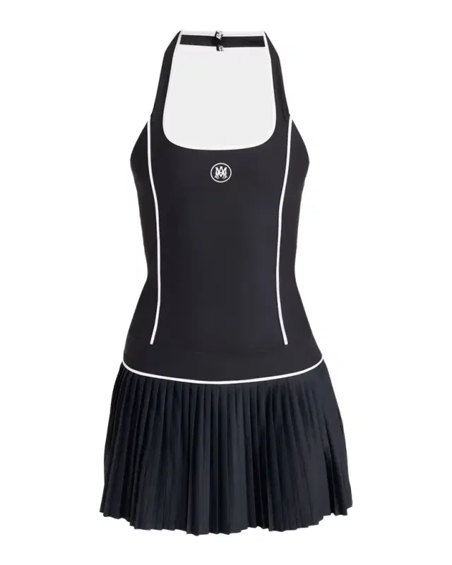 Amiri MA Pleated Halter Mini Tennis Dress