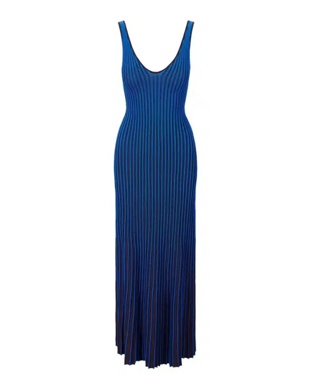 STAUD Claretta Rib-Knit Maxi Dress
