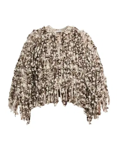 Brunello Cucinelli Embellished Curly Mohair Cape | Thumbnail 1