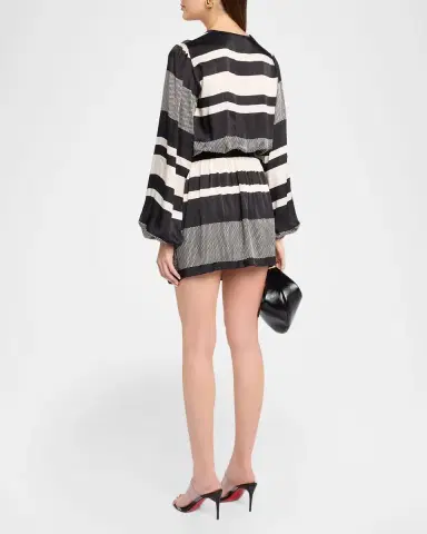 Ramy Brook Nina Striped Satin Mini Dress | Thumbnail 3 Ramy Brook Nina Striped Satin Mini Dress | Thumbnail 3