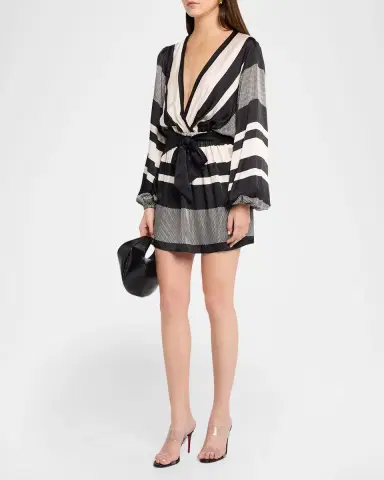 Ramy Brook Nina Striped Satin Mini Dress | Thumbnail 4 Ramy Brook Nina Striped Satin Mini Dress | Thumbnail 4