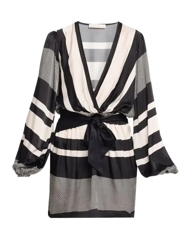 Ramy Brook Nina Striped Satin Mini Dress