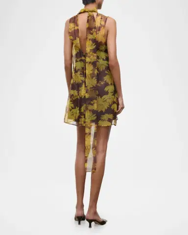 Staud Albee Floral Tie-Neck Mini Dress | Thumbnail 3 Staud Albee Floral Tie-Neck Mini Dress | Thumbnail 3