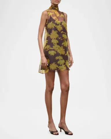 Staud Albee Floral Tie-Neck Mini Dress | Thumbnail 6 Staud Albee Floral Tie-Neck Mini Dress | Thumbnail 6