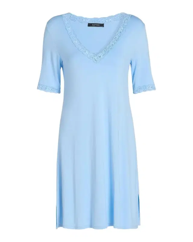 Natori Feathers Essentials Lace-Trim Jersey Sleepshirt