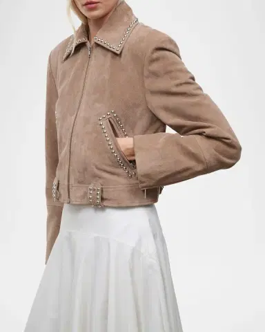 Staud Hugo Studded Suede Jacket | Thumbnail 4 Staud Hugo Studded Suede Jacket | Thumbnail 4