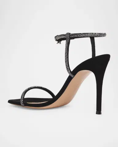 Gianvito Rossi 95mm Embellished Suede Ankle-Strap Sandals | Thumbnail 2