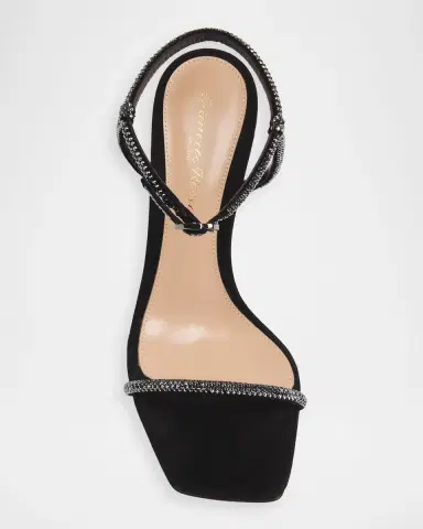 Gianvito Rossi 95mm Embellished Suede Ankle-Strap Sandals | Thumbnail 4