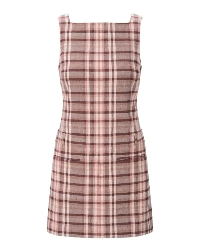 STAUD Shea Plaid Mini Dress