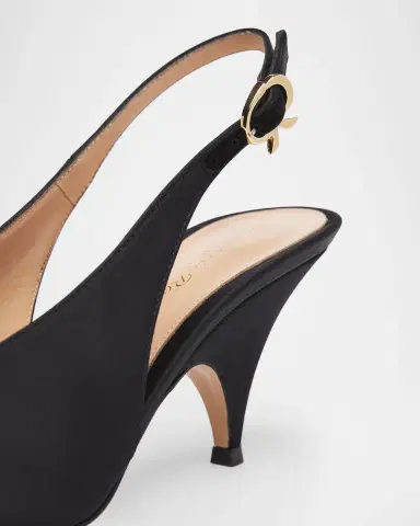 Gianvito Rossi 70mm Sofia Satin Slingback Pumps | Thumbnail 3