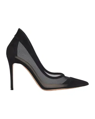 Gianvito Rossi 95mm Mesh and Suede Pointed-Toe Pumps | Thumbnail 1