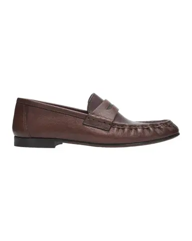 Brunello Cucinelli Cinched Leather Penny Loafers | Thumbnail 1