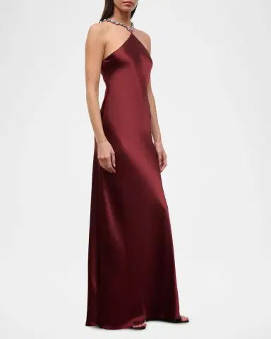 Staud Cadence Satin Maxi Dress | Thumbnail 4 Staud Cadence Satin Maxi Dress | Thumbnail 4
