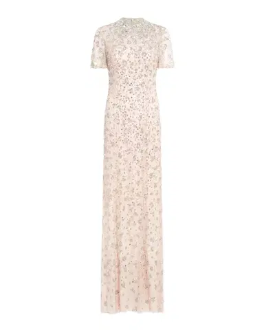 Jenny Packham Orchid Crystal Short-Sleeve Column Gown | Thumbnail 1
