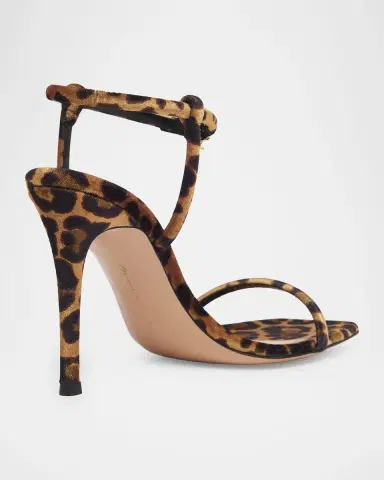 Gianvito Rossi 95mm Leopard-Printed Velvet Ankle-Strap Sandals | Thumbnail 2 Gianvito Rossi 95mm Leopard-Printed Velvet Ankle-Strap Sandals | Thumbnail 2
