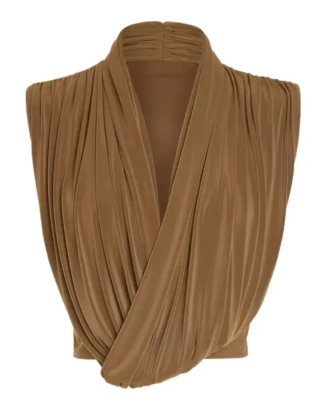Ramy Brook Evie Draped Jersey Crop Top