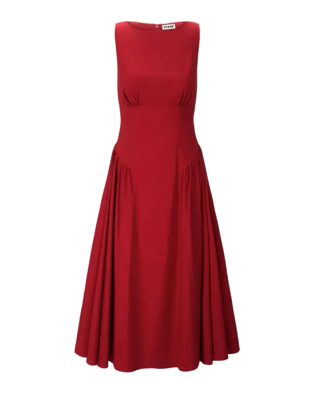 STAUD Gwen Drop-Waist Midi Dress