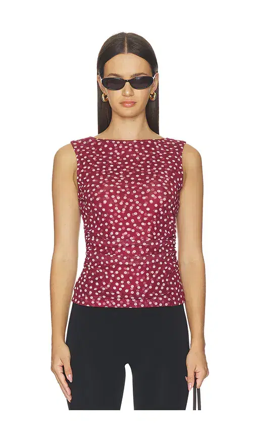 Madewell Cinched Double Layered Mesh Top