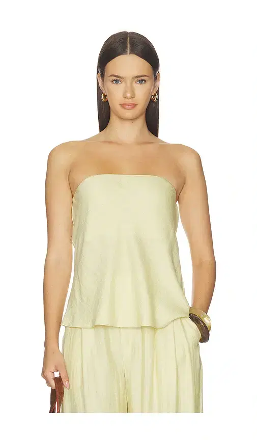 Mother of All Sana Strapless Linen Top