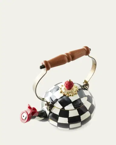 MacKenzie-Childs Courtly Check Enamel Whistling Tea Kettle | Thumbnail 2