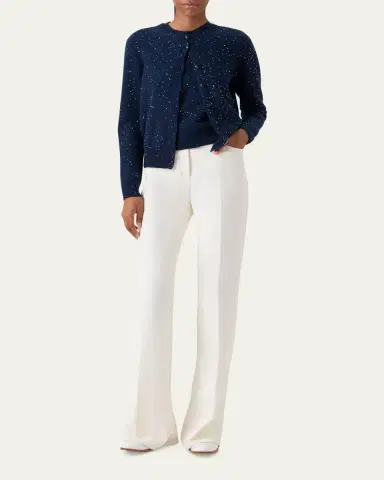 Akris Sequined Wool-Cashmere Knit Cardigan | Thumbnail 2
