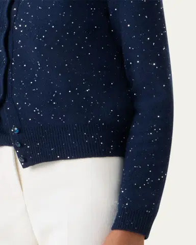 Akris Sequined Wool-Cashmere Knit Cardigan | Thumbnail 5
