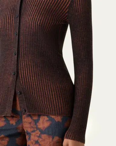 Akris punto Two-Tone Ribbed Merino Cardigan | Thumbnail 5