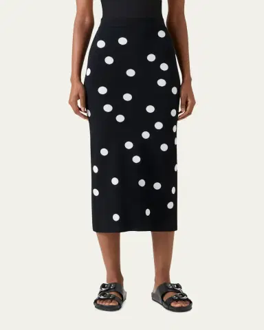 Akris punto Polka Dot Knit Midi Tube Skirt | Thumbnail 3 Akris punto Polka Dot Knit Midi Tube Skirt | Thumbnail 3