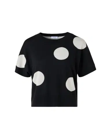 Akris punto Polka-Dot Merino Wool Short-Sleeve Sweater | Thumbnail 1 Akris punto Polka-Dot Merino Wool Short-Sleeve Sweater | Thumbnail 1