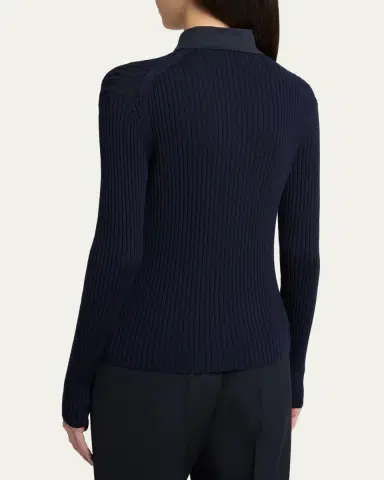 Jil Sander Long-Sleeve Button-Keyhole Polo Shirt | Thumbnail 3 Jil Sander Long-Sleeve Button-Keyhole Polo Shirt | Thumbnail 3