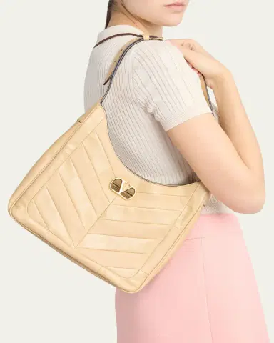 Valentino Garavani Medium Chevron Leather Hobo Bag | Thumbnail 2