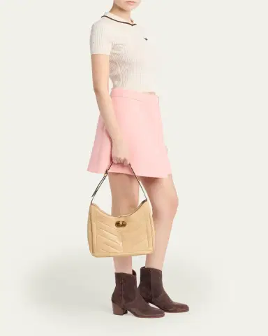 Valentino Garavani Medium Chevron Leather Hobo Bag | Thumbnail 5