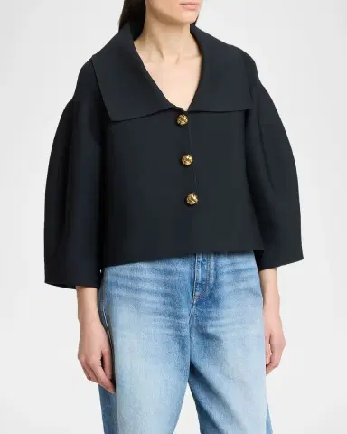 Givenchy Cocoon Button-Down Crop Jacket | Thumbnail 4 Givenchy Cocoon Button-Down Crop Jacket | Thumbnail 4