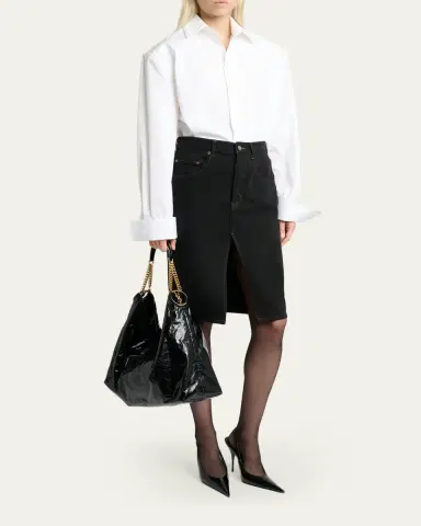 Saint Laurent Cassandre Hobo Bag in Crinkled Patent Leather | Thumbnail 5 Saint Laurent Cassandre Hobo Bag in Crinkled Patent Leather | Thumbnail 5
