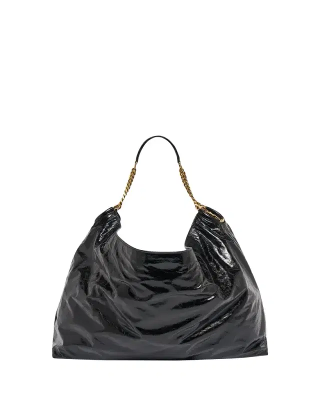 Saint Laurent Cassandre Hobo Bag in Crinkled Patent Leather