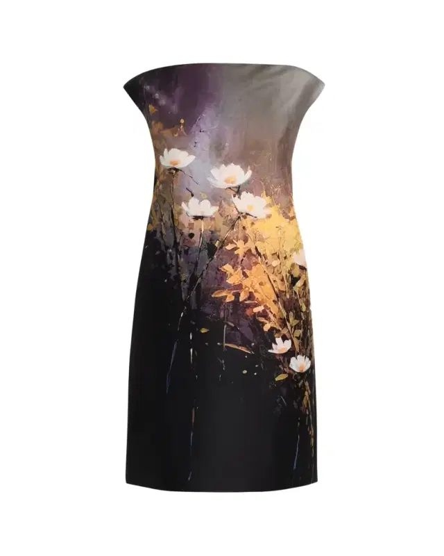 Rickie Freeman for Teri Jon Cap-Sleeve Floral Mikado Dress