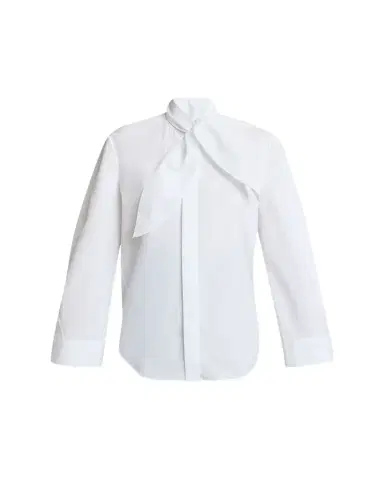 Givenchy Bow Neck Cotton-Poplin Button-Down Shirt | Thumbnail 1
