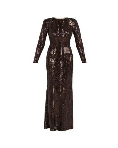 Atelier Prabal Gurung Long Sleeve Open Back Sequin Dress | Thumbnail 1