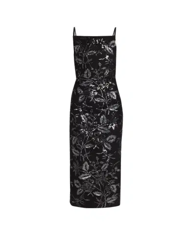 PRABAL GURUNG Square-Neck Floral Sequined Midi Dress | Thumbnail 1