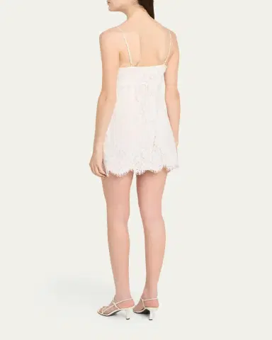 LoveShackFancy Petaline Lace Mini Dress | Thumbnail 3