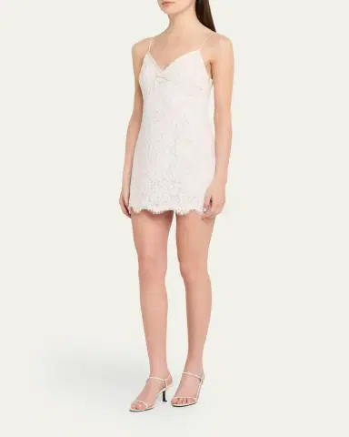 LoveShackFancy Petaline Lace Mini Dress | Thumbnail 4
