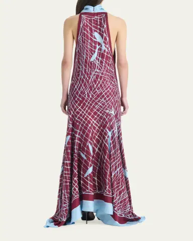 Altuzarra Moonlight Sleeveless Turtleneck Silk Maxi Dress | Thumbnail 3