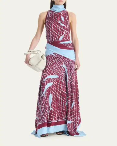 Altuzarra Moonlight Sleeveless Turtleneck Silk Maxi Dress | Thumbnail 4
